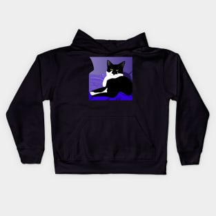 Cute Tuxedo Cat Mr Nelson Copyright TeAnne Kids Hoodie